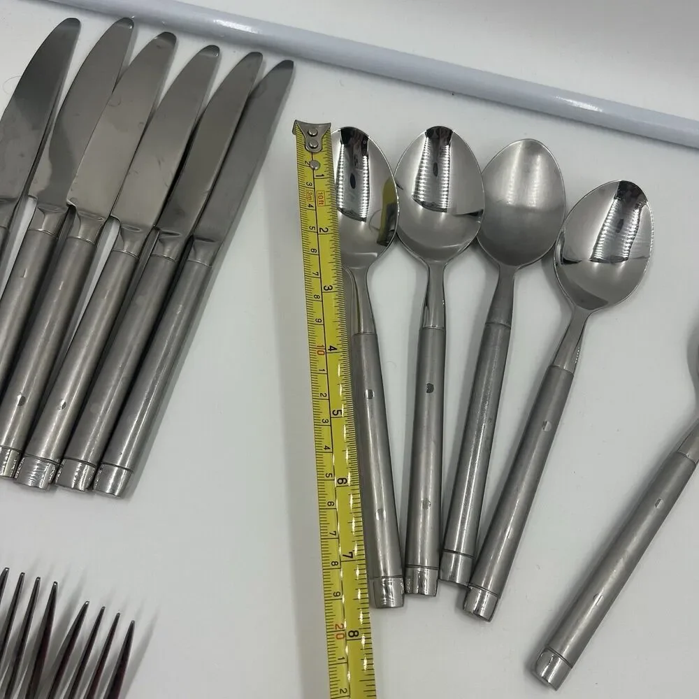 Cambridge -Tripoli II -24 Pc Flatware Set Spoons Forks Knives Stainless Sand